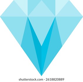 

Simple flat style blue gem clipart. Modern and elegant light blue crystal design for branding, web, apps, and print projects. Vector and scalable.