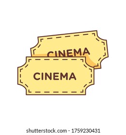 simple  flat style cinema ticket isolate on white blackground.
