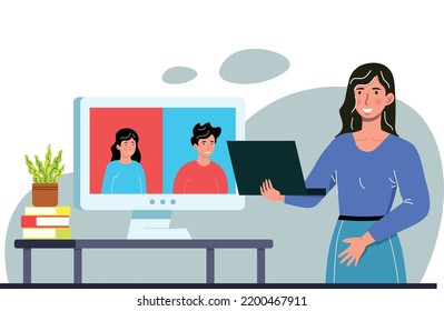 simple flat style communication online