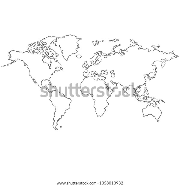 flat world map outline