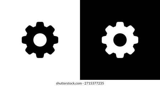Ilustración de icono de forma mecánica de configuración de rueda dentada de engranaje de estilo plano simple