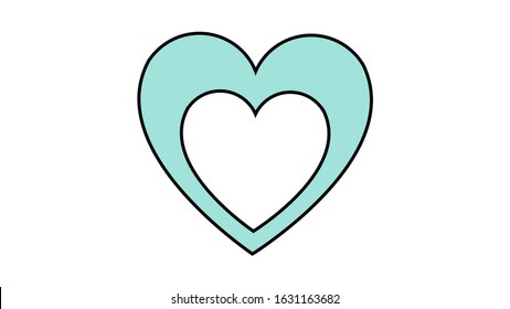 Simple flat style icon of a beautiful two hearts in love for the feast of love on Valentine's Day or March 8th. Vector illustration.