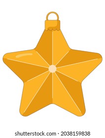 Un simple icono de estilo plano del juguete Shiny Christmas Tree aisló iones de fondo blanco. Ilustración del vector