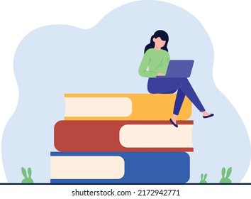 simple flat style illustration keep study