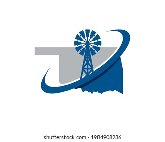 Simple Flat Style Of Oklahoma Oil Pump