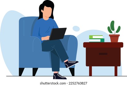 simple flat style online communication in meeting