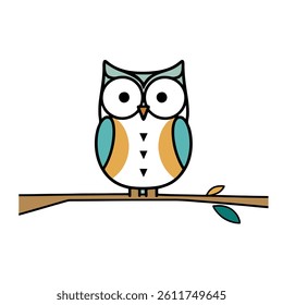 simple flat style owl illustration on white background