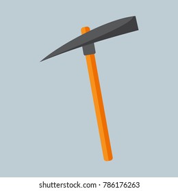 Simple Flat Style Pickaxe Mining Vector Illustration Graphic Design