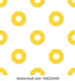 Simple Flat Style Pineapple Slice Vector Seamless Pattern