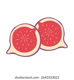 Simples estilo liso figo fatiado Ilustração para o outono e halloween uso. Elemento vetorial para banners, cartões, mídia social