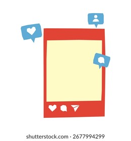 Simple Flat Style Social Media Application Interface Content Template