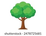 simple flat style tree design
