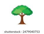 simple flat style tree design