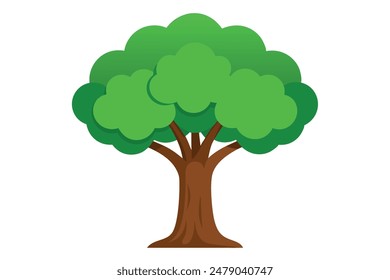 simple flat style tree design