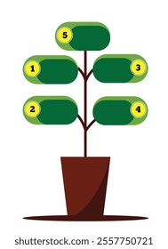 Simple Flat Style Tree in a Pot Info Graphics Template. Graphic design elements and resources vector art