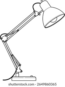 Simple flat style vector of a modern desk lamp. Ideal for workspace designs, home interior visuals, icons, or productivity-themed illustrations
