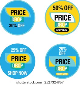 Simple flat style vintage labels, stickers with sale discount text. Sale quality tags and labels. Template banner shopping badges.