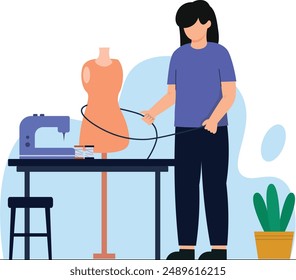 Einfache flache Stil Frauen machen eine Kleidung