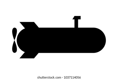 Simple flat submarine icon