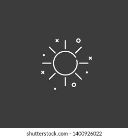 Simple flat summer icon. Cute sun icon. Vector illustration.