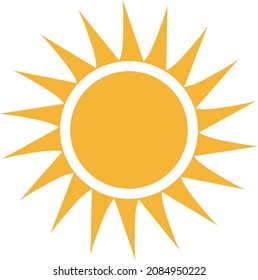 Simple flat sun icon. Vector about the weather.