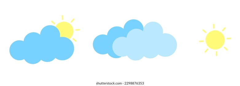 Einfache flache, sonnige Wolkenkratzer, Vektorgrafik. Geeignet für Symbole, Elemente, Aufkleber, Webdesign, etc.