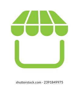 icono de supermercado simple y plano verde