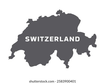 Simple flat Switzerland map grey vector