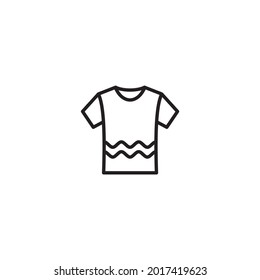Simple Flat T Shirt Icon Illustration Design, T Shirt Symbol with Outlined Style Template Vector