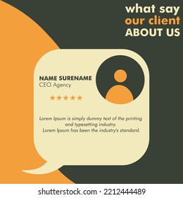 diseño simple de plantillas de Testimonios planas - Ilustración de vectores editable
