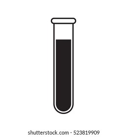Simple flat test-tube icon, grayscale on white background