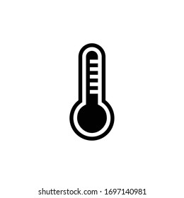 Simple flat thermometer icon design vector