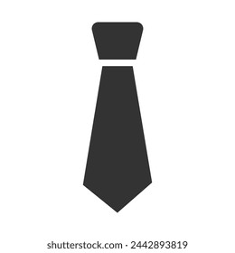 Simple, flat tie icon. Black silhouette. Isolated on white background. Vector illustration. Eps file 333.