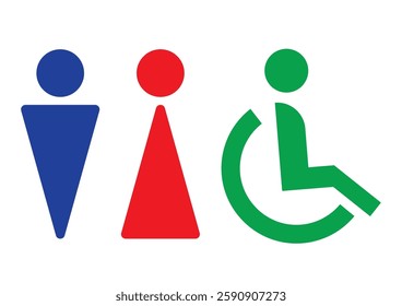 Simple and Flat Toilet Pictogram Color Illustration