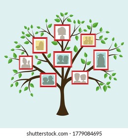 simple flat tree with frames design for wallpaper template vector