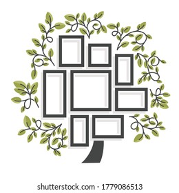 simple flat tree with frames design for wallpaper template vector