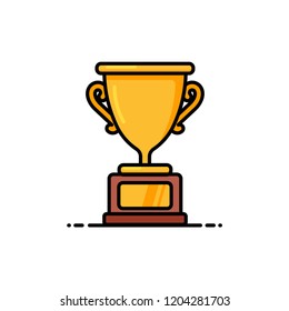 Simple Flat Trophy Vector Illustration 