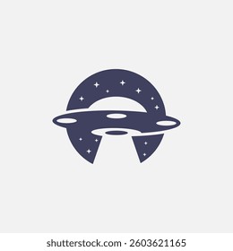 Simple Flat Ufo Logo Design