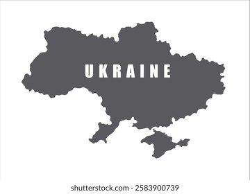 Simple flat Ukraine map grey vector