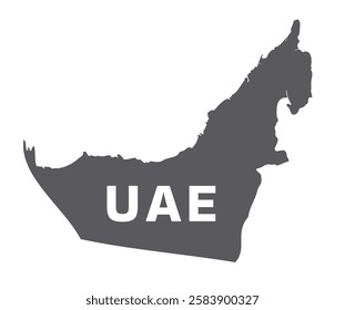 Simple flat United Arab Emirates map grey vector