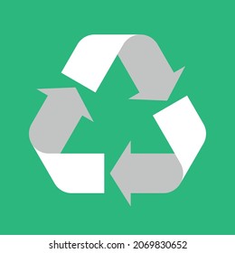 Símbolo universal simple y plano de reciclaje