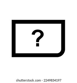 Simple flat unknown unidentified file icon. Question mark icon. Black and white.