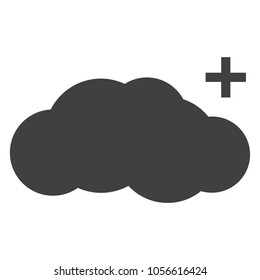 Simple flat upload, add cloud vector icon. Upload sign, symbol