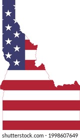 Simple flat US flag map of the Federal State of Idaho, USA