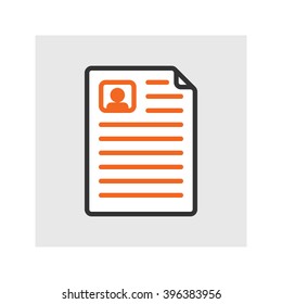 Simple flat user profile document vector icon