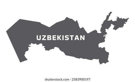 Simple flat Uzbekistan map grey vector