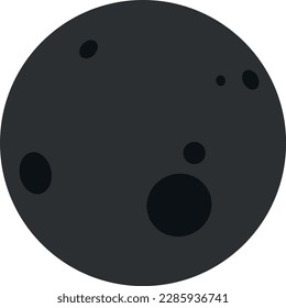 Simple flat vector abstract moon