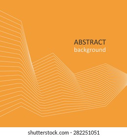 simple flat vector abstraction with white lines on yellow background