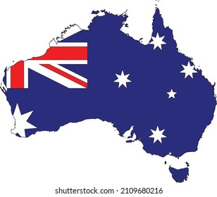 Simple flat vector administrative flag map of AUSTRALIA