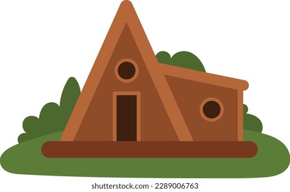 Simple flat vector A-frame house